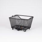 black bike basket in studio