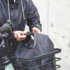 A closeup at a bag inside of a basket