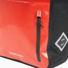 Close-up on red travel bag andzipper