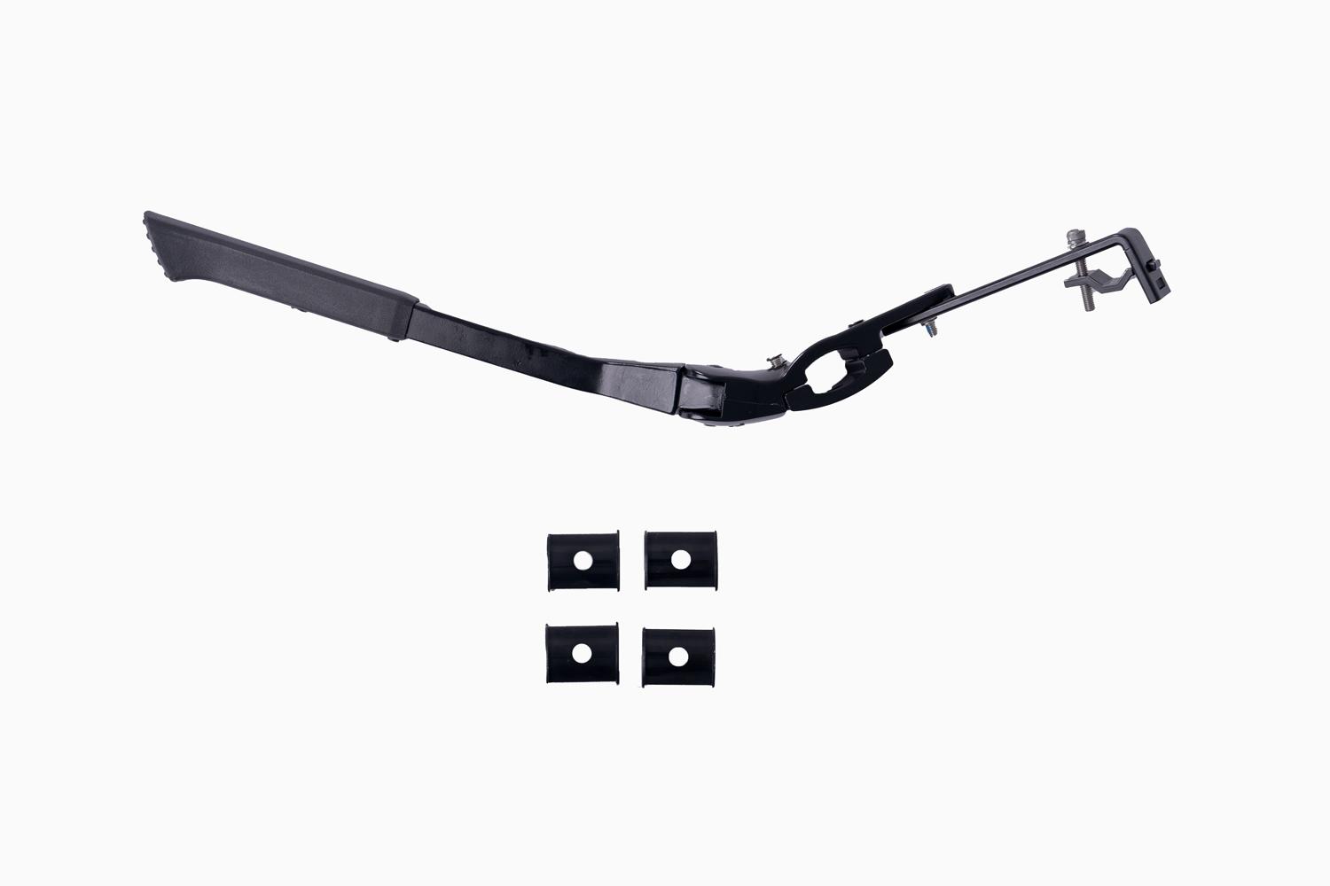 A black universal kickstand in a studio