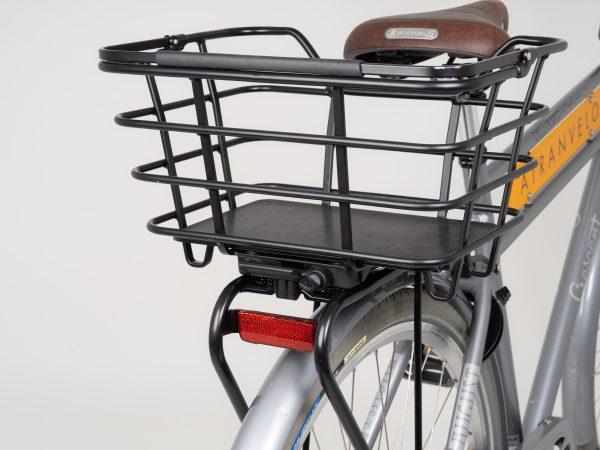basket on bicycle carrier