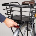 locking basket to bicycle carrier