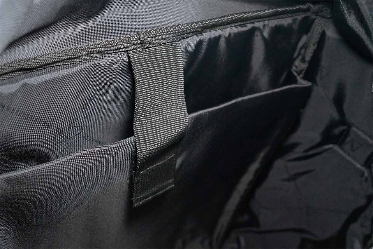 Inside of a black bag