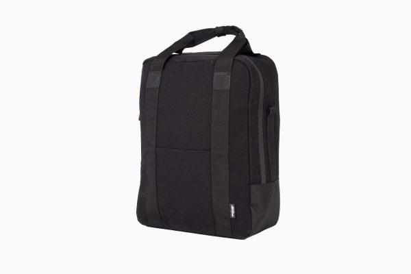 Black side bag with grey background