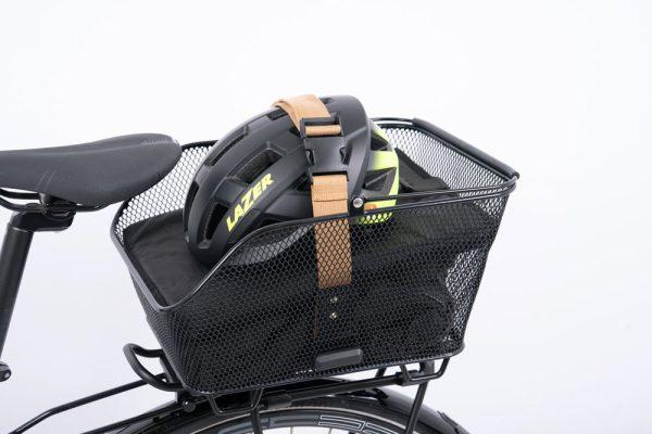 Buckle set on a black net basket in a studio