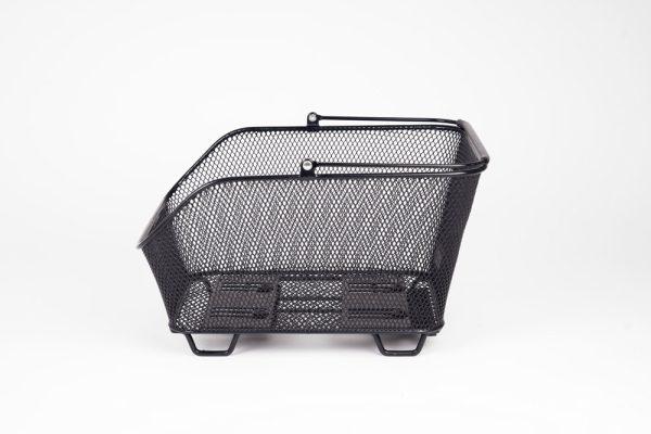 Black net basket in a studio