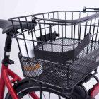 An elastic black buckle on a basket on a front carrier