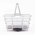 Chrome colored basket in studio