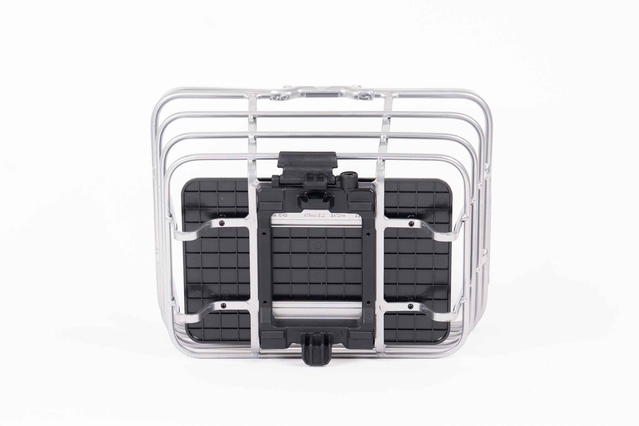 Chrome colored basket in studio