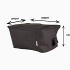 Measurement instruction of a bag in a studio