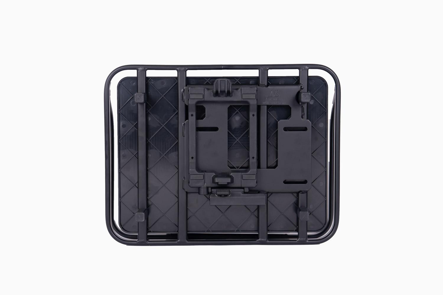 A black crate showing the AVS system