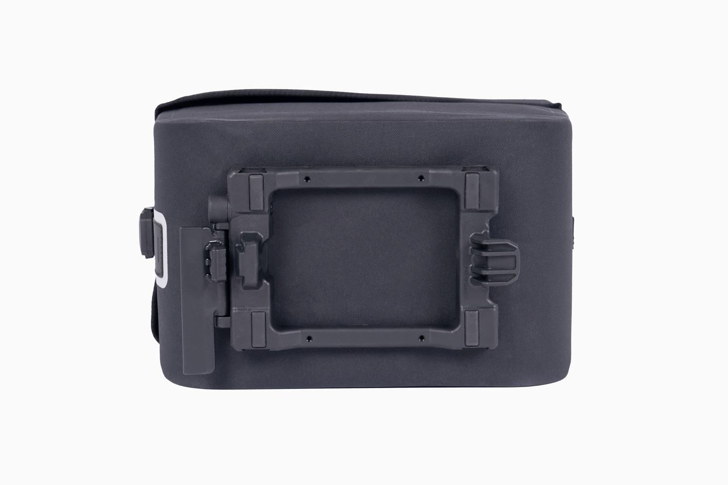 A bag from the underside showing the avs system in a studio